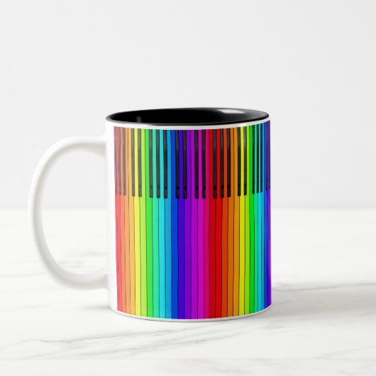 Tasse de clavier de piano d'arc-en-ciel (Gauche)
