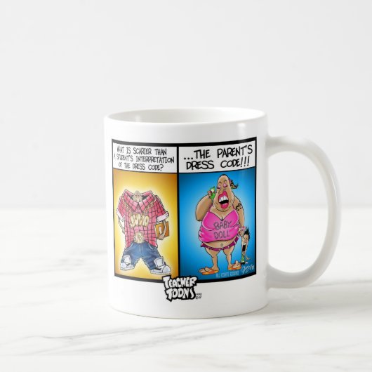 Tasse de code vestimentaire de Toons de professeur (Droite)