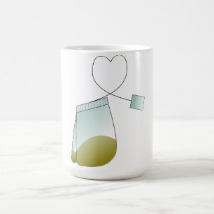 Tasse de coeur d'amant de thé de sachet à thé