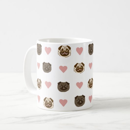 tasse de coeur de carlin (Devant gauche)