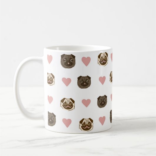 tasse de coeur de carlin (Gauche)