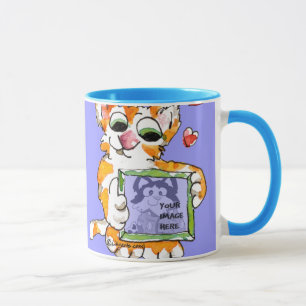 Tasse de coeur de chat d'amour à personnaliser