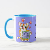Tasse de coeur de chat d'amour à personnaliser (Gauche)