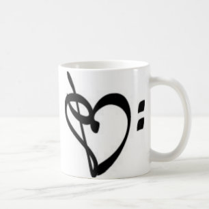 Tasse de coeur de clef de musique