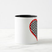 Tasse de coeur de damier de Saint-Valentin (Centre)