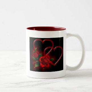 Tasse de coeur et de roses