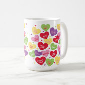 Tasse de coeurs de conversation de Saint-Valentin (Devant droit)