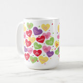 Tasse de coeurs de conversation de Saint-Valentin (Devant gauche)