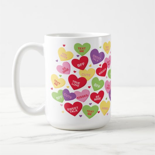 Tasse de coeurs de conversation de Saint-Valentin (Gauche)