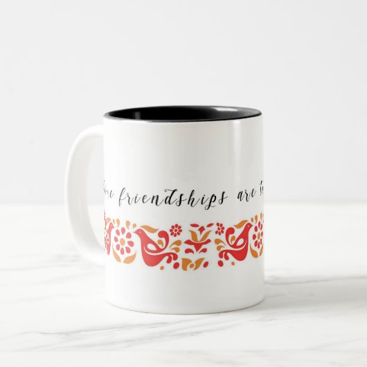 Tasse de Coffe comportant la conception d'amitié (Devant gauche)