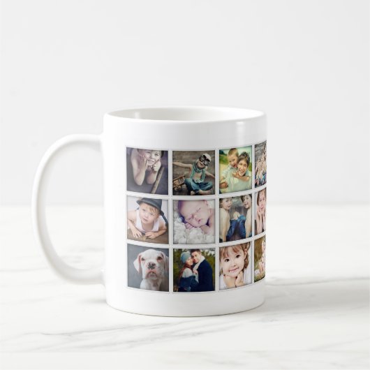 Tasse de collage de photo de portrait de famille (Gauche)