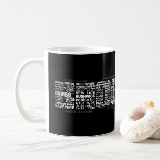 Tasse de conception de typographie de Brooklyn NY (Avec donut)