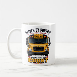Tasse de conducteur d'autobus scolaire motivé par