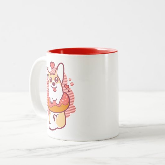 Tasse de corail de corgi de beignet (Devant gauche)