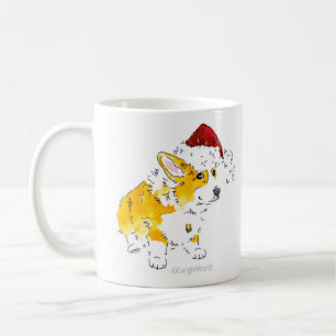 Tasse de corgi de casquette de Père Noël