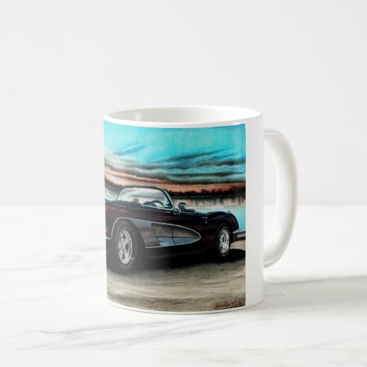 Tasse de Corvette C1, merisier Vette. (Devant droit)