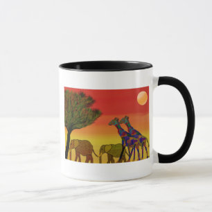 Tasse de coucher du soleil de jungle