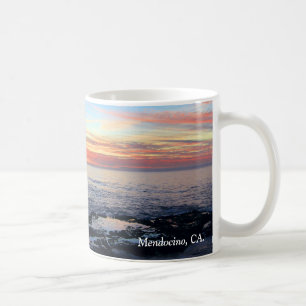 Tasse de coucher du soleil d'océan, Mendocino, CA