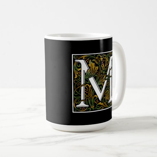 Tasse de couleur du monogramme M (Devant droit)