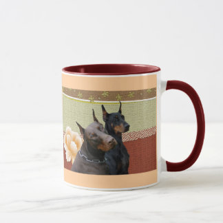 Tasse de couples de dobermann