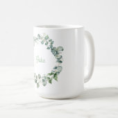 Tasse de couronne personnalisée d'Eucalyptus (Devant droit)