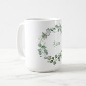 Tasse de couronne personnalisée d'Eucalyptus (Devant gauche)
