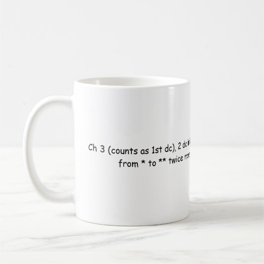 Tasse de crochet de ch 3 (Gauche)