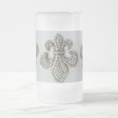 TASSE DE CRYSTAL FLEUR DE LIS EN BLANC (Centre)