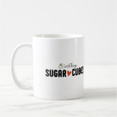 Tasse de cube en sucre avec le chien de cube en (Gauche)