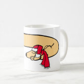 Tasse de Dachshund endormi à Noël (Devant droit)