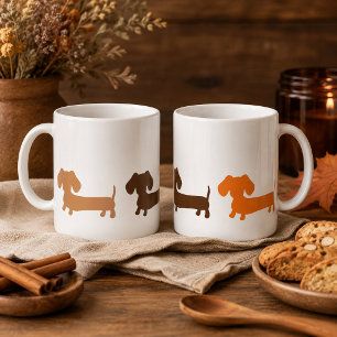 Tasse de Dachshund Tons de Brun Terreux
