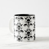 Tasse de damassé de crâne de Halloween (Devant gauche)