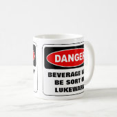 tasse de danger - texte customisé (Devant droit)