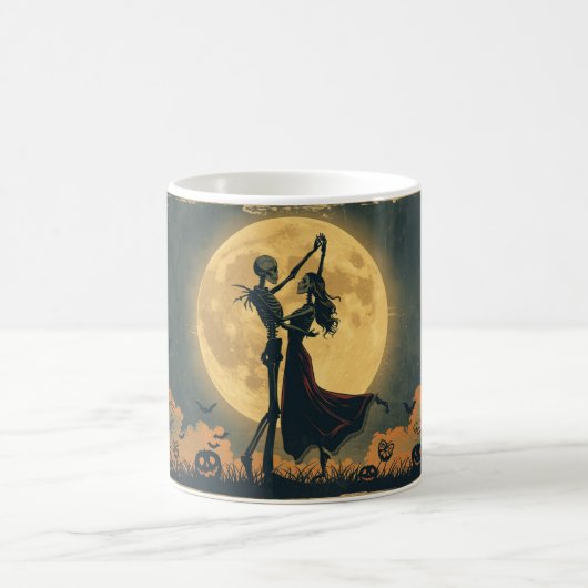Tasse de danse de squelette | Tasse de lune romant (Centre)