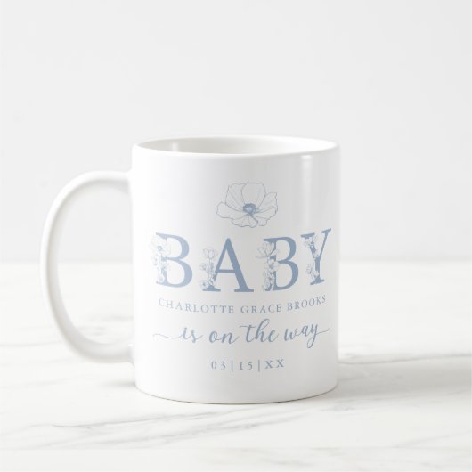 Tasse de déclaration de naissance de bébé Fleur sa (Gauche)