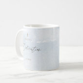 Tasse de dédicace de bébé garçon à l'aquarelle ble (Devant gauche)