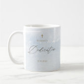 Tasse de dédicace de bébé garçon à l'aquarelle ble (Gauche)