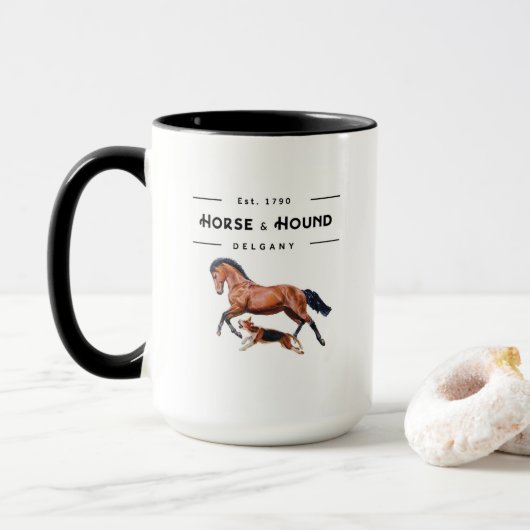 Tasse de Delgany de cheval et de chien (Avec donut)