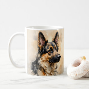 Tasse de design artistique avec un chien berger al