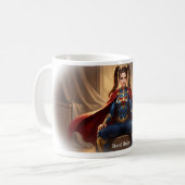 Tasse de design avec héroïne audacieuse debout (Devant gauche)