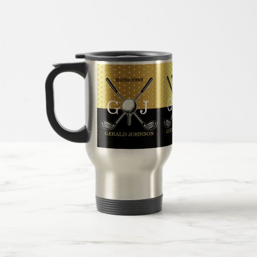 Tasse de design de monogramme de golf élégant pers (Gauche)