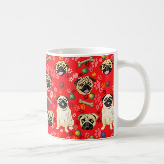 Tasse de design Red Pug (Droite)