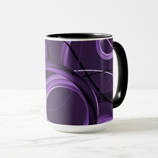 Tasse de designer abstrait violet (Devant droit)