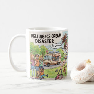 Tasse de dessin animé drôle de désastre de glace f