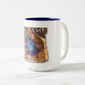 Tasse de deux couleurs avec la grenouille bleue (Devant droit)