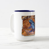 Tasse de deux couleurs avec la grenouille bleue (Devant gauche)