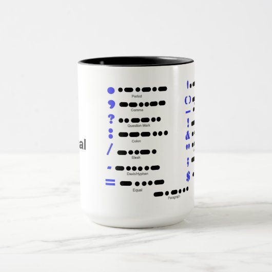 Tasse de diagramme de ponctuation de code de Mose (Centre)