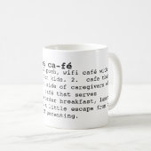 tasse de dictionnaire de dégringolade et de café (Devant droit)