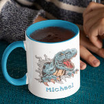 Tasse de dinosaure T-Rex personnalisée<br><div class="desc">Ajoutez le nom d'un enfant à cette tasse qui contient un dinosaure T-Rex pour créer un grand cadeau pour n'importe quel fan de dinosaure.</div>