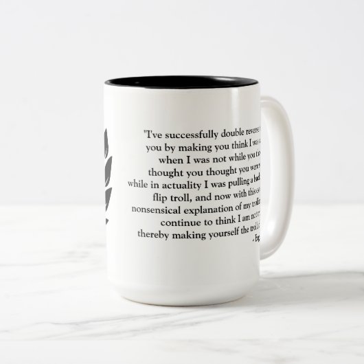 Tasse de Diplo avec la citation faite sur commande (Devant droit)
